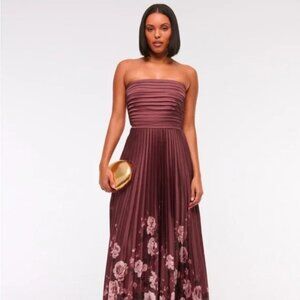 NWT Abercrombie & Fitch Giselle Strapless Burgundy Floral Dress